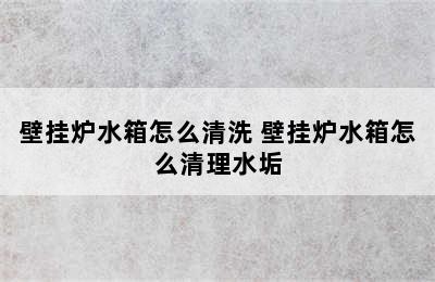 壁挂炉水箱怎么清洗 壁挂炉水箱怎么清理水垢